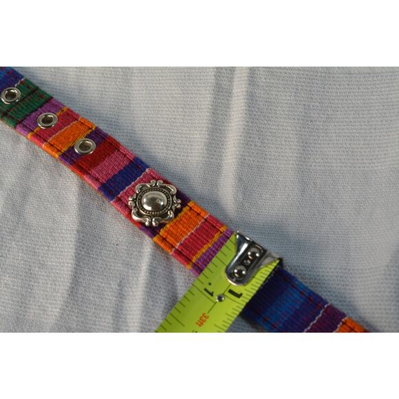 Vintage Fossil 1990s or Y2K era multi-color woven belt main image 4